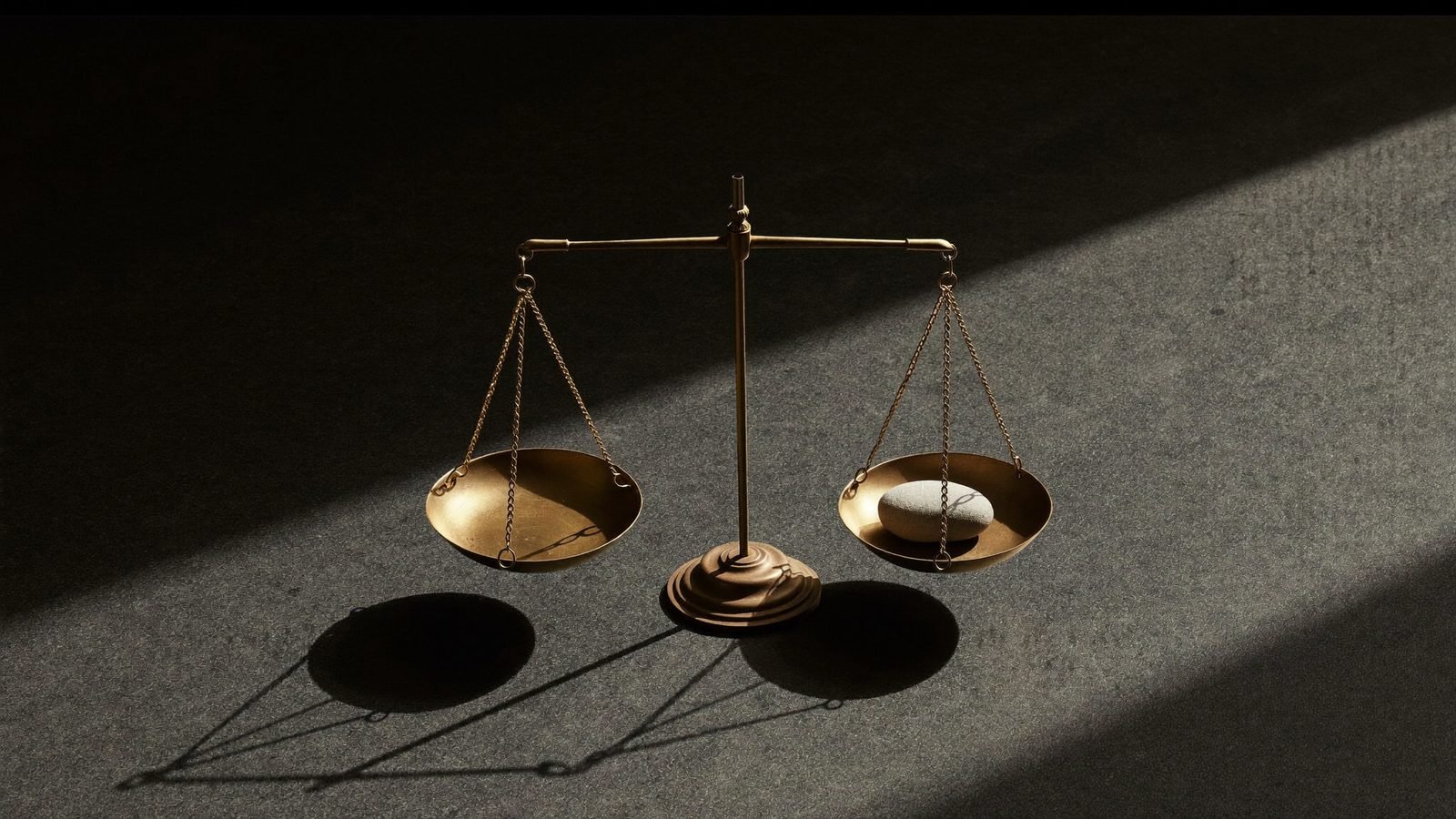A brass balance scale weighing one stone — AI clone service compared with DIY tools